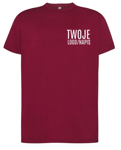 bordowa koszulka z logiem firmowym - koszulka dla firm.webp