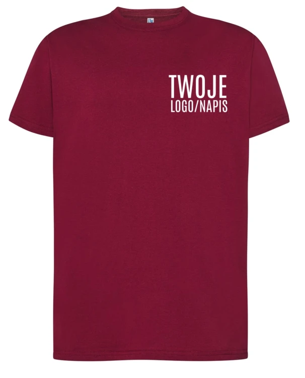 bordowa koszulka z logiem firmowym - koszulka dla firm.webp