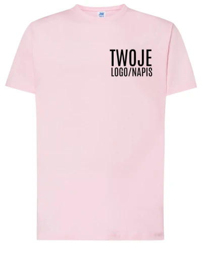 pudrowo różowa koszulka robocza z logiem twojej firmy.webp