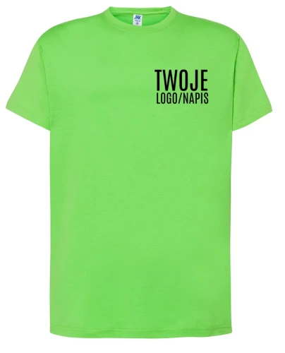 limonkowa koszulka firmowa dla pracownika z logiem.webp