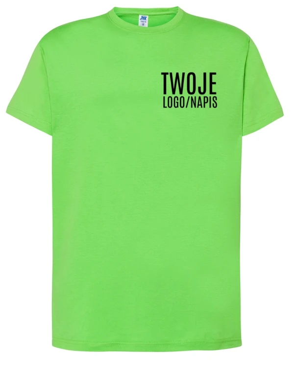 limonkowa koszulka firmowa dla pracownika z logiem.webp