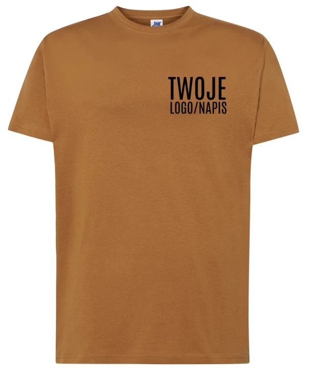 jasno brązowa koszulka robocza z logiem firmy.webp