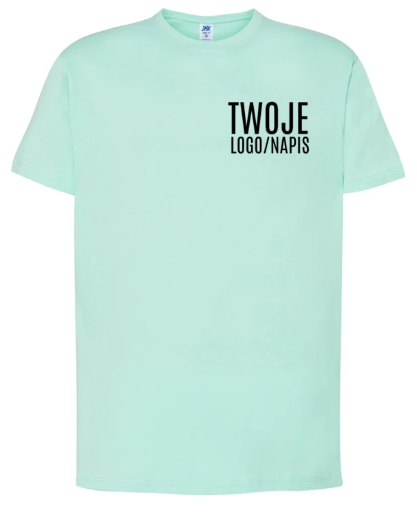miętowa koszulka firmowa z logiem firmowym.webp