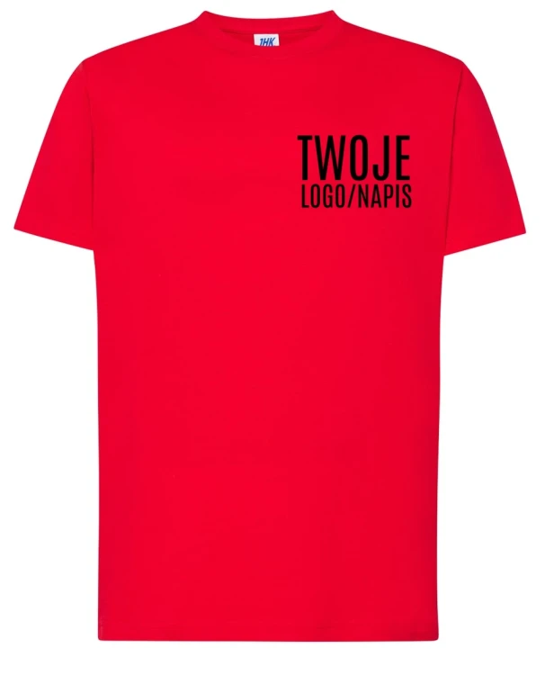 Czerwona koszulka firmowa dla pracownika z logiem.webp