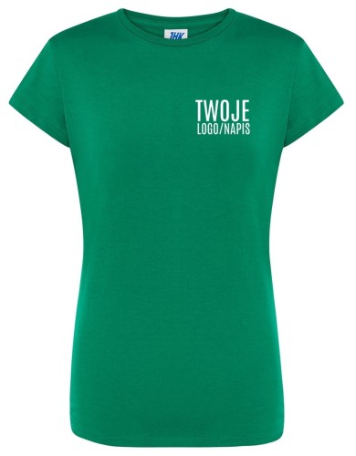 Zielona Damska koszulka z logo firmy.jpg