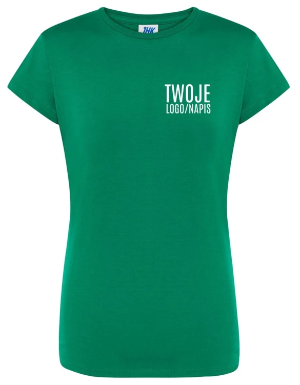 Zielona Damska koszulka z logo firmy.jpg