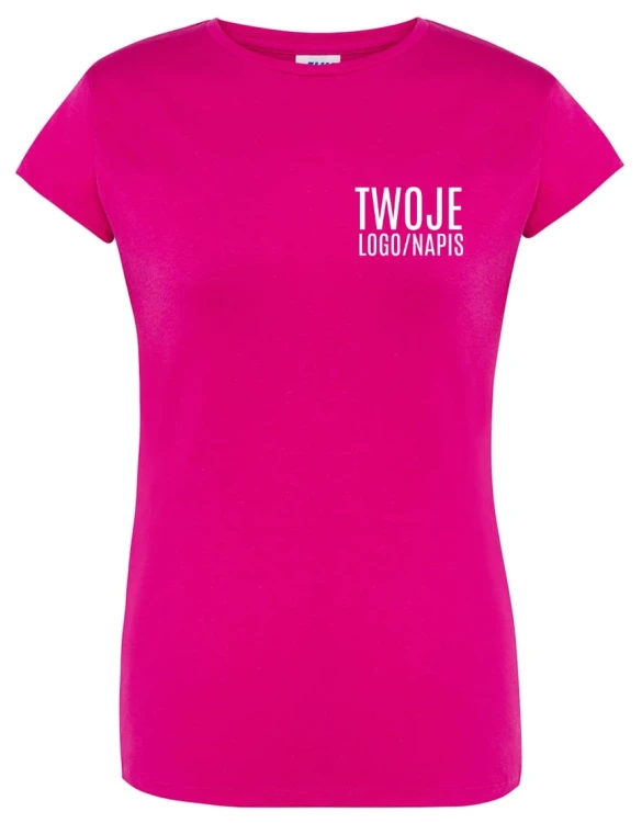 Różowa damska koszulka reklamowa z logiem.jpg