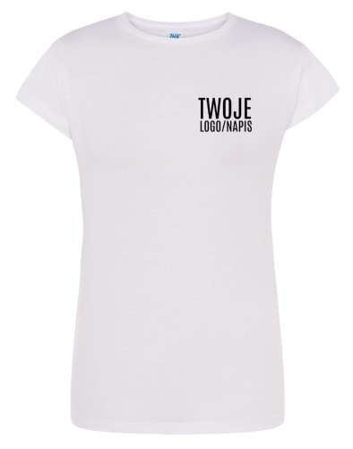 Biała damska koszulka z logiem firmy.jpg