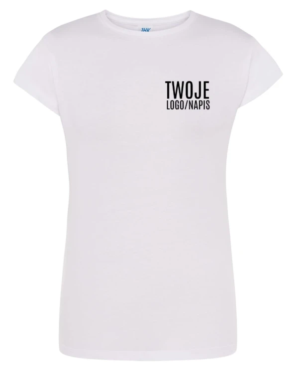 Biała damska koszulka z logiem firmy.jpg