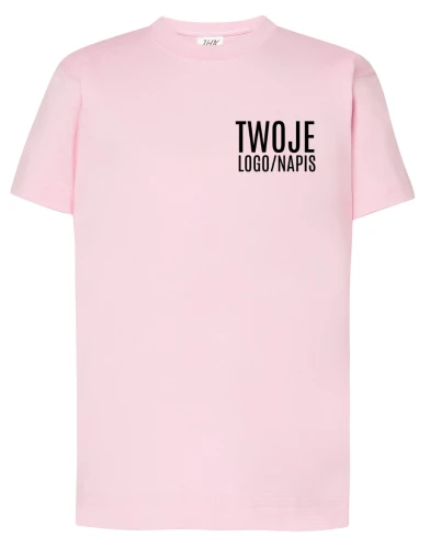 różowa koszulka firmowa z logiem.webp