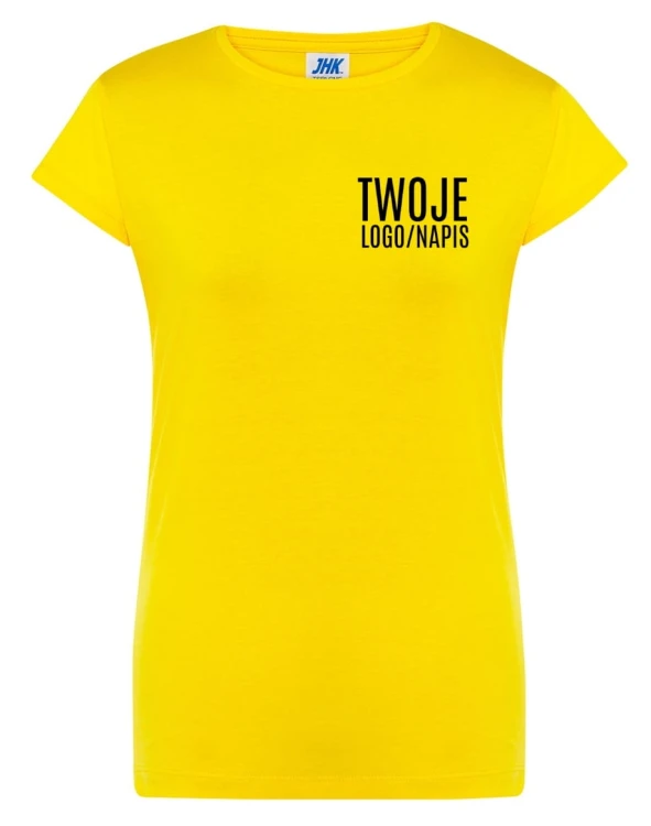 ŻÓŁTA DAMSKA KOSZULKA FIRMOWA Z LOGO.jpg