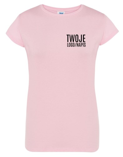 Różowa damska koszulka reklamowa z logiem.jpg